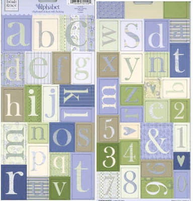 Heidi Grace - The Vineyard - Chipboard Alphas with Flocking  (sold in 3's)